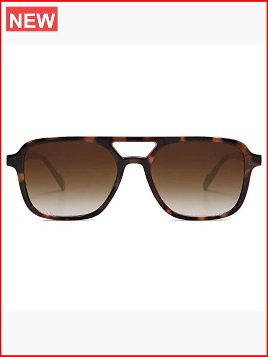 Retro Aviator Sunglasses Women Men Rectangular Shades UV400 Protection main image 5